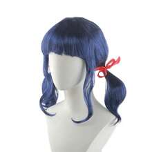 Unleash Your Inner Gothic Princess With Our Dark Blue Pigtail Wig: Designed To Complement Any Halloween Costume And Add A Touch Of Elegance And Mystery - Blue - View 3