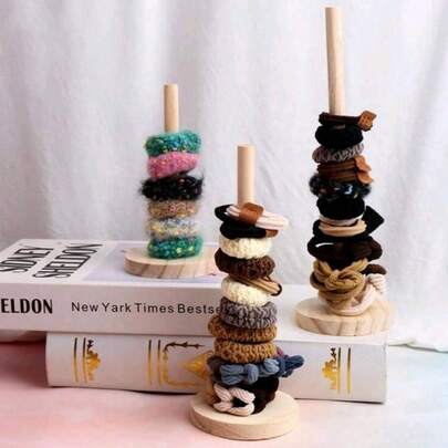 1pc Creative Wooden Cord Organizer Stand For Hair Accessories, Hair Ties, Bracelets Valentine Day Back To School