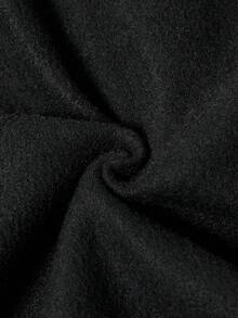 Tween Boy Smiling Face Print Warm Hoodie And Sweatpants Set - Black - View 9