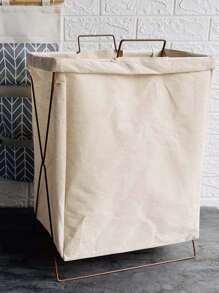 1pc Laundry Hampers Collapsible Laundry Baskets With Iron Stand Laundry Bag Home Organizer For Clothing Toyslaundry Hamper,Washing Basketbathroom Organizer,Basket,Storage Basket,Foldable Laundry Basket