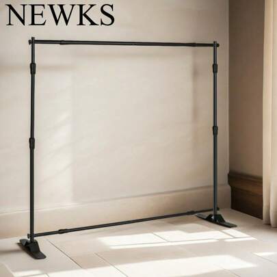 NEWKS NEWKS 2.6m * 2.6m Heavy-Duty Banner Stand With Adjustable Photography Poster Stand - Height Up To 8x8 Feet, Suitable For Trade Shows, Photo Booths, Parties, Weddings, Birthdays, Photo Backgrounds