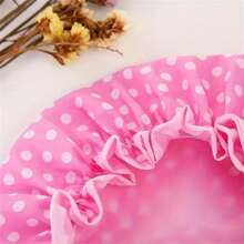 1pc High Quality Double-Layer Shower Cap With Floral And Polka Dot Print - Elegant Outer Layer And Premium Inner Lining, Fashionable Bathing Accessory For Men And Women, Suitable For Wet Environments | Elegant Shower Cap | Secure Fit Design, Shower Supplies (The Product May Have Slight Color Differences Due To Photography, Lighting, And Display, Please Refer To The Actual Item)