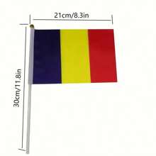 Romania National Flag, Romania Handheld Flags, 5.5*8.2inch/20pcs/20feet Romanian String Flags, Durable Polyester Romanian Banner, Indoor/Outdoor Multipurpose, Ideal For European Football Cup, World Events & Party Decoration