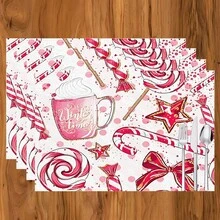 1 cái/4 cái/6 cái Miếng lót đĩa bằng vải lanh in họa tiết Giáng sinh, Trang trí Giáng sinh, Thích hợp cho bàn ăn, Trang trí mọi mùa, Miếng lót bàn có thể giặt được, Trang trí phòng, Miếng lót ly, Miếng lót bàn ăn nhà bếp, Trang trí tiệc trong nhà ngoài trời, Trang trí nhà cửa, Quà tặng lý tưởng - Nhiều màu - Xem 20