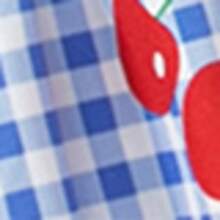 Kitten & Puppy, Classic Blue Plaid With Cherry Print Hooded Dog Dress Set - Blue - View 8