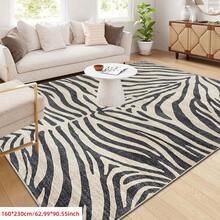 1 件斑马纹地毯，舒适适用于卧室、客厅、办公室、书房、门厅等场所。可用作地垫，现代长方形吸水卧室地毯，可机洗且防滑，适合客厅等室内全年家居装饰，也适用于卧室、客厅、床边等。大尺寸地毯，轻薄现代婴儿房地毯，游戏室地毯，斑马纹地毯，斑马地毯，客厅装饰，卧室装饰 - 彩色 - 查看 16