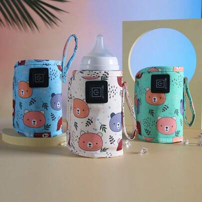 1pc Portable Heated Constant Temperature Sleeve, Bottle Warmer, Suitable For Outdoor Bottle Insulation, Heating, Milk Temperature Maintaining, Requires Electrical Power, Slow Heating For Cold Water