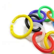 50 piezas de anillos sueltos de plástico de colores surtidos para carpetas de anillas, anillos para tarjetas, útiles escolares y herramientas de lectura, de vuelta al colegio - Multicolor - Ver 10