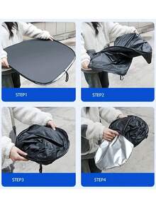 1 Peça Protetor Solar para Carro - Escudo de Calor Reflexivo e Dobrável com Bolsa de Armazenamento, Bloqueia UV e Sol, Resfria o Interior no Verão para SUV e Sedã