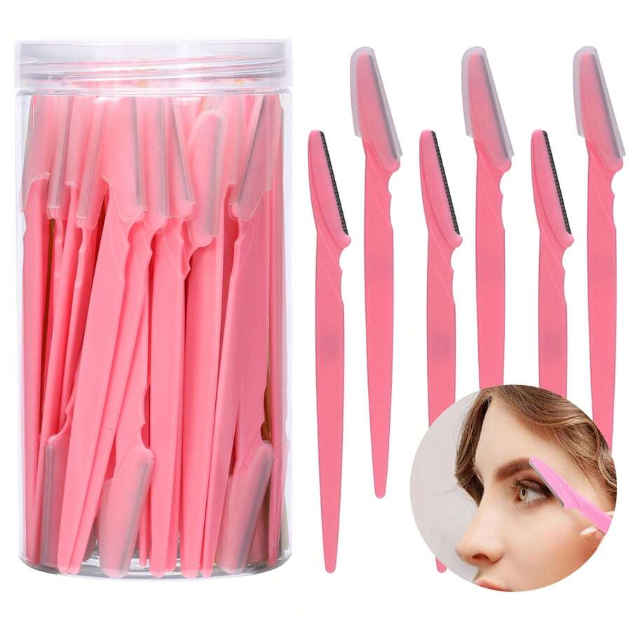 3/10/20/30/50片修眉刀便携式面部剃须刀脱毛器眉毛脱毛刀剃须刀片化妆工具