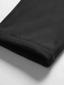 男士保暖内衬工装裤，松紧腰带户外工作裤，秋冬季 - 黑色 - 查看 9