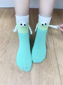 1/5 Pairs Cute Rainbow Holding Hands Socks, Suitable For All Seasons - Multicolor - View 8