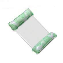 1 pezzo/2 pezzi Amaca galleggiante pieghevole portatile con rete e schienale, letto d'acqua gonfiabile, materasso da piscina a righe per spiaggia e sport acquatici