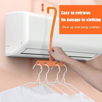 1pc Portable Travel Clothes Drying Tool Without Punching Holes, Compact Foldable Drying Rack Designed For Small Apartments And Dormitories, Fits Standard Air Conditioning Vents For Fast Indoor Drying, Space-Saving Laundry Solution, Lightweight And Easy To Install, Delicate-Drying Rack For Delicates, Perfect For Travel, Home Office, And Weekend Getaways, Keeps Wardrobe Fresh And Clothes Ready