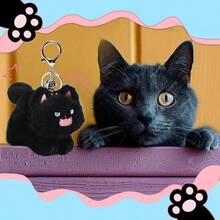 Cat Keychain Plush Black Cat Gifts Cute Keychains For Women Cat Lovers Gifts For Women Kawaii Cat Mom Backpack Accessories Bag Charms Halloween Keychain Christmas Gifts For Cat Lovers Kawaii Stuff - 最初的 - 查看 2