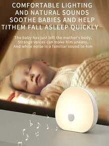 Hundred Noise LED Night Light - Multiple Colors, Dimmable, Timer, Natural Soothing Sleep White Noise, Memory Function, Portable, Built In 1200mAh Rechargeable Battery - D-白色 - 查看 1