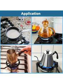 Soporte de acero inoxidable para cafetera, estante para cafetera - Soporte redondo para estufa de gas, soporte multifuncional para cafetera Moka y espresso, adecuado para estufa de gas, accesorios de cocina, accesorios de café