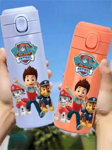 Paw Patrol 1 Pieza Botella de Agua Deportiva Aislada de Acero Inoxidable de PAW Patrol, Botella Fresca con Personajes de Dibujos Animados Lindos Ryder, Rubble, Chase, Skye, Rocky, Zuma de 14oz (420ml) para Actividades al Aire Libre, Campamento, Conducción, Regalo de Cumpleaños, Regalo de Navidad para Amantes del Fitness de Hombres y Mujeres