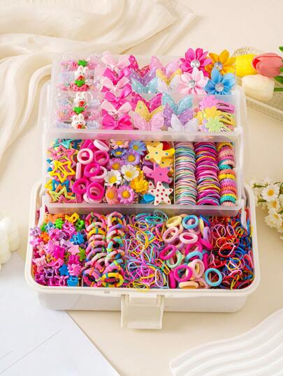 824 piezas/10 piezas Set de accesorios para el cabello de niñas en color rosa, clips de pelo con flores y lazos lindos y de moda, lazos de pelo minimalistas para bebé, sujetadores de coleta, adecuados para todas las estaciones - Estilo dulce, mejor regalo para niñas, adecuado para todas las ocasiones