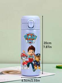 Paw Patrol 1 Pieza Botella de Agua Deportiva Aislada de Acero Inoxidable de PAW Patrol, Botella Fresca con Personajes de Dibujos Animados Lindos Ryder, Rubble, Chase, Skye, Rocky, Zuma de 14oz (420ml) para Actividades al Aire Libre, Campamento, Conducción, Regalo de Cumpleaños, Regalo de Navidad para Amantes del Fitness de Hombres y Mujeres