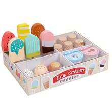 Kids Wooden Kitchen Toy, Realistic Food, Afternoon Tea, Desserts, Cake, Ice Cream - Multicolor - View 11