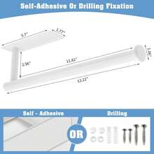 White Paper Towel Holder - Under Cabinet Paper Towel Holder For Kitchen, Adhesive Paper Towel Roll Rack For Bathroom Towel, Wall Mounted Matte Black Paper Towel Rack, SUS304 Stainless Steel - Vàng - Xem 4