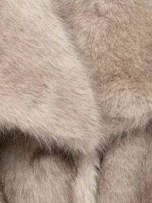 Seelio 秋冬新款厚人造毛领人造毛内衬中长款时尚皮草大衣