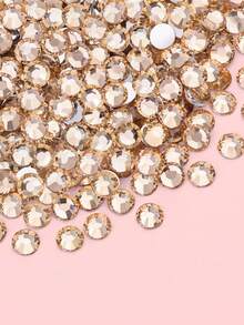 1860pcs Resin Rhinestones With Tweezers, Mixed Sizes 3-6mm, Champagne Color, For DIY Crafts, Clothing, Shoes, Nail Art Nails - Champagne - View 3