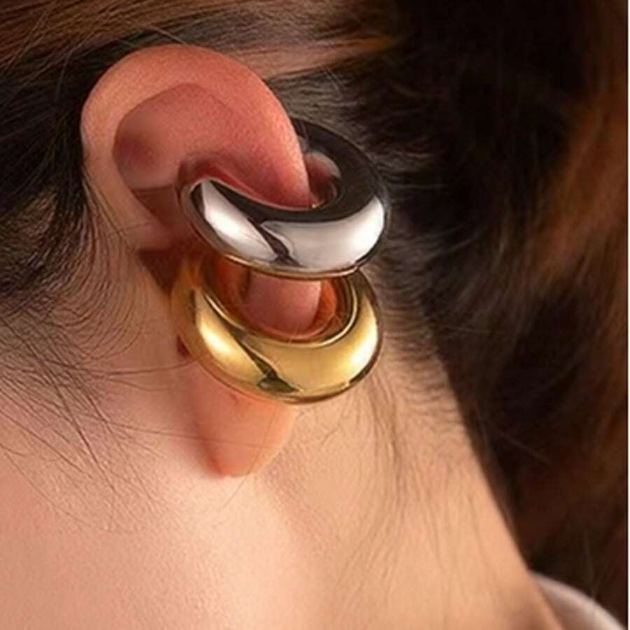 2-4 chiếc khuyên tai hình chữ C thời trang cao cấp - Kẹp tai hình chữ C - Xem 1