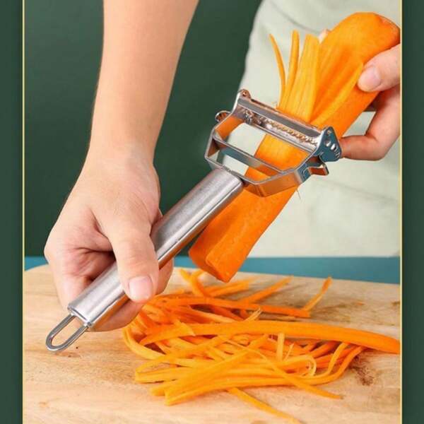 2 Stücke Edelstahl Schäler, Multifunktions Gemüseschäler, Obst- & Gemüsereibe, Kartoffelschäler, geeignet für den Küchengebrauch