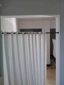 1pc Adjustable No-Drill Shower Curtain Rod Holder, Wall-Mounted Curtain Hook, Towel Bar Holder, Suitable For Bathroom, Kitchen, Bedroom, Living Room Bathroom Decor - Multicolor - View 2