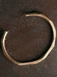 Matte Copper Cuff Bracelet: Vintage Style Open Bangle Bracelet - Perfect Gift For Men, Textured Knurled Surface