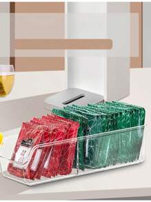 1pc Transparent Desktop TV Remote Control Holder, Plastic Remote Control Storage Box