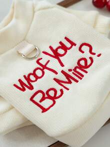 1pc Pet Clothes, Dog/Cat Apparel For Small Dogs/Cats, Cute Happy Puppy/Kitten Outfit, Warm & Comfortable Pet Sweater, Suitable For Autumn/Winter, Valentine's Day