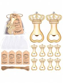 1pc Crown Rhinestone Beer Bottle Opener, Creative Advertising Wedding Anniversary Small Gift - Multicolor - View 1