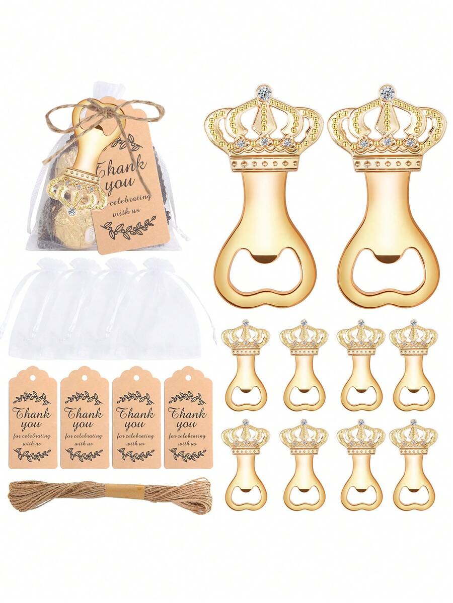 1pc Crown Rhinestone Beer Bottle Opener, Creative Advertising Wedding Anniversary Small Gift - Multicolor - View 1