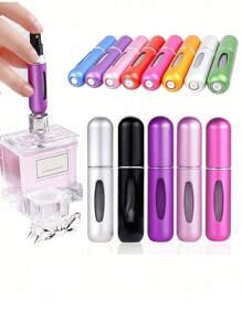 5/3 件迷你可填充旅行香水雾化器套装、5ML 可填充旅行香水瓶、可填充香水瓶、旅行香水喷雾器、1/2/4/10/20 件迷你便携式香水雾化器、旅行和户外必需品、度假和露营配件、女士和男士香水 - 彩色 - 查看 6