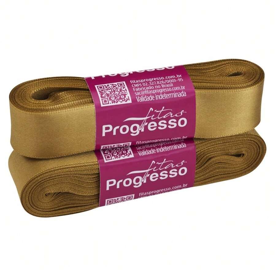 Satin Ribbon 22mm Wide In 10m Pieces. - GOLD (color 1353) - View 1