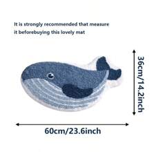 سجادة حمام من الصوف الاصطناعي القابلة للغسل بشكل حوت جميل مانعة للانزلاق، مناسبة للغرفة المعيشية والنوم وغرفة الغسيل والمدخل والحمام - ماصة للماء جيدة، مانعة للانزلاق، قابلة للغسل في الغسالة، سجادة صوف اصطناعي مستطيلة بنمط شبكة العنكبوت، مثالية لديكور الحمام أو غرفة النوم أو المطبخ