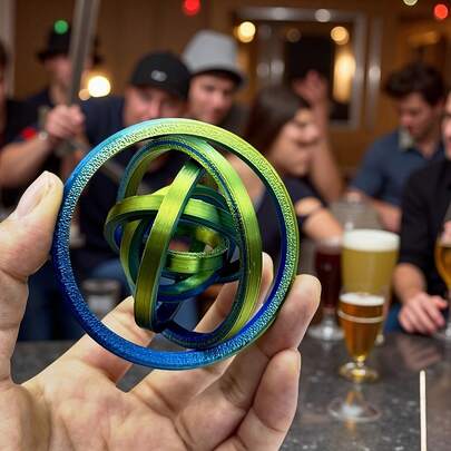 3D Printed , Office Stress Relief Toy, Creative Spinning Gyro, Holiday Gift