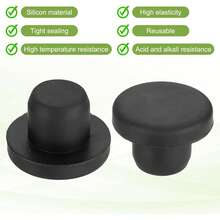 35 Stücke 12mm schwarze Hochtemperatur-Silikongummi T-förmige Stöpsel, für 11,3-12,05mm Löcher, solide wasserdichte Knopflochendkappen, für Pulverbeschichtung, Dichtungsstopfen, Rohrlöcher, Halloween- und Weihnachtsparty-Zubehör