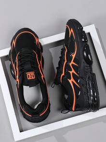 Men's Low-Top Sneakers, Casual Running Shoes, Jogging Shoes, Walking Shoes, Fashionable Gradient Red Footwear, Tennis Shoes, Streetwear - Orange - View 4