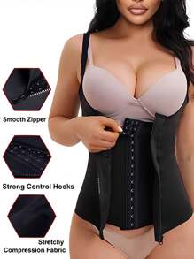 1 Piece Of, Waist Trainer Tummy Control, Walst Trainer, Corset, Women's Waist Training Belt, Waist Belt Trimmer, Sauna Waist Belt, Sports Waist Belt, Waist Belt, Waist Belt, Waist Shaping Belt, Abdominal Trainer, Sweatshirt Suitable For Daily Exercise, Shaping Clothes, Quickly Burning Fat, Wearing A Better Figure - Black - View 8