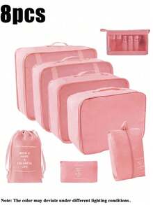 9 Peças Conjunto de Organizadores de Viagem, Bolsas de Armazenamento com Zíper de Grande Capacidade para Roupas, Sapatos, Cosméticos, Cubos de Embalagem de Bagagem Portáteis, Bolsa de Viagem Dobrável, Bolsa de Academia, Bolsa de Roupas Sujas