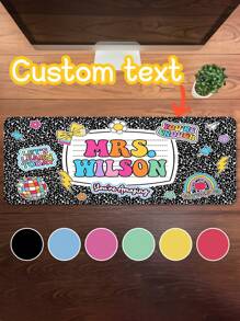 1pc Personalized Teacher Desk Mat, Custom Teacher Composition Book Desk Mat With Name, Teacher Gifts, Back To School, Teacher Appreciation Gift - Multicolor - View 1