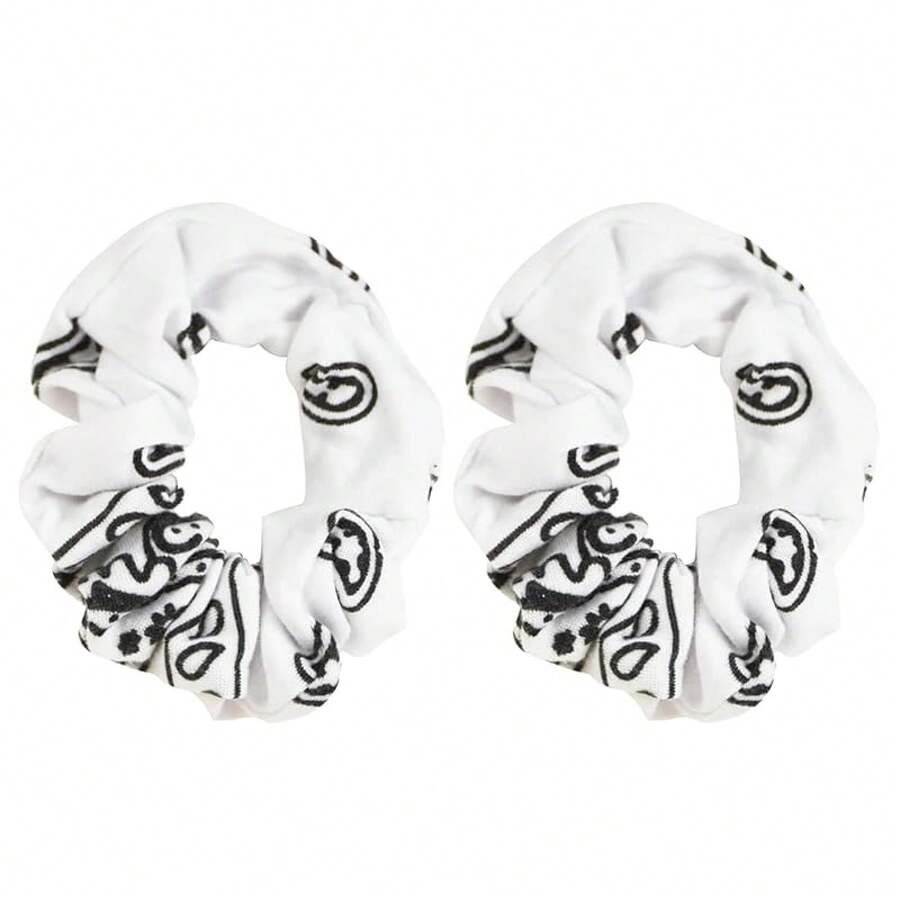Bandana Scrunchies Cotton Hair Bobble - Set Of 2 (Red)Valentine's Day JL70 - White - View 1