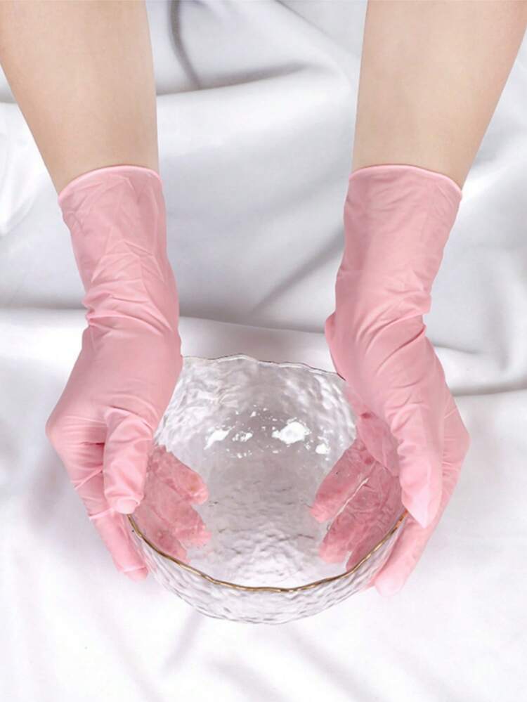 100pcs/Pack Disposable Nitrile Gloves, Blue/Purple, Powder-Free, Durable, Suitable For Household Cleaning, Kitchen, Bathroom, Cleaning, Food Handling, Tattoo, Beauty, Hair Dye, Pets, Salons, Available In Black, White, Pink, Blue, Green, Clear Disposable Gloves (Bagged) - Dark Purple - View 9