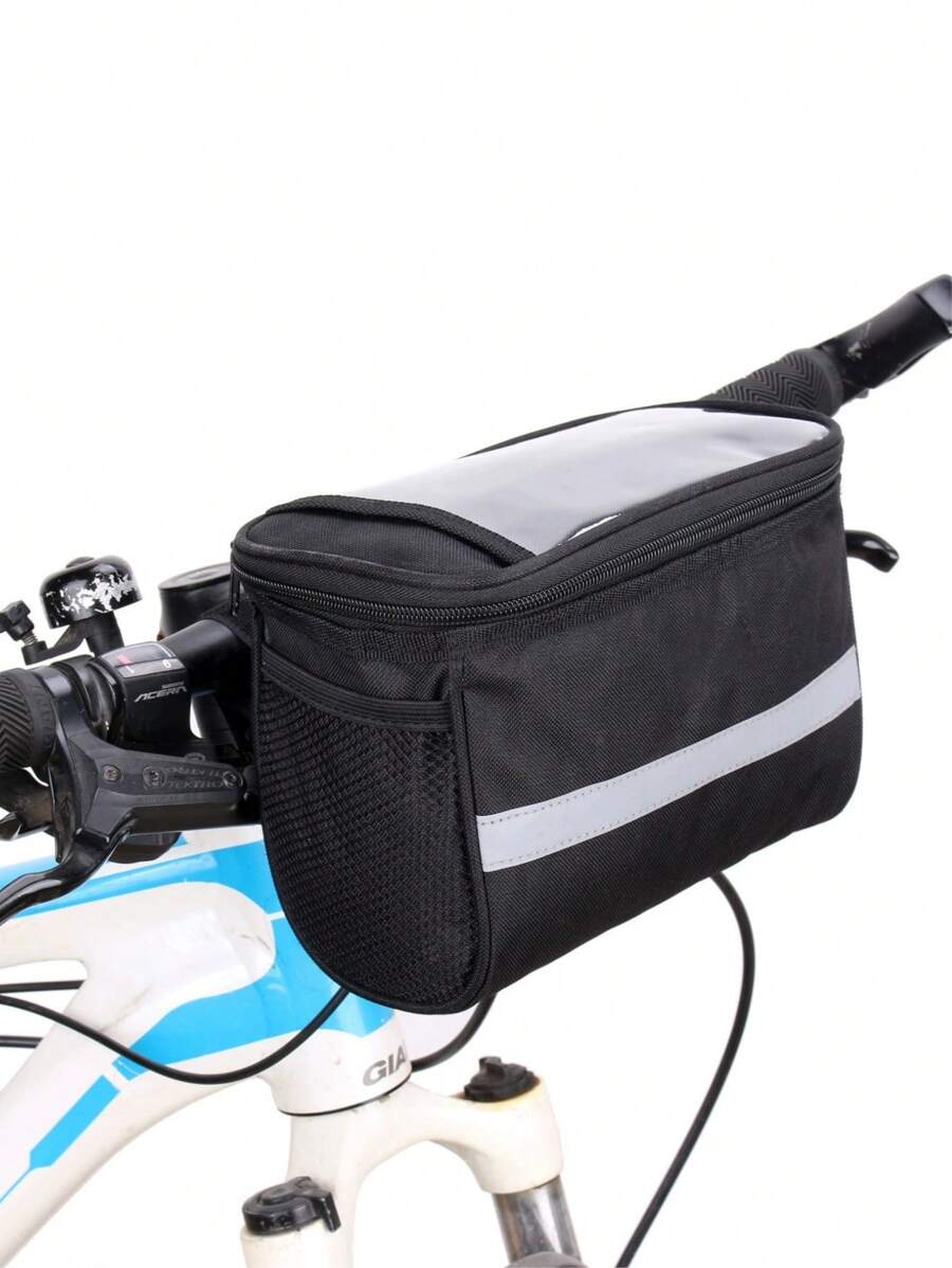 1pc Bicycle Handlebar Bag,Waterproof & Foldable Bike Front Bag,Cycling Handlebar Bag For Mountain Bike,Road Bike,Large Capacity Outdoor Sports