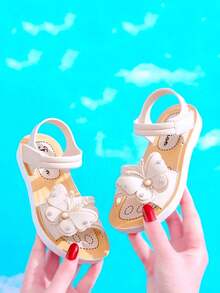 1 Pair 2026 New Style Beach Casual Sandals For Kids, Toddlers, Girls And Students - Beige - View 4