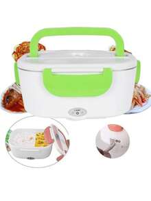 Portable Thermal Lunch Box With Electric Kettle, 110V, Lunch Box With Different Colors - Green - View 1
